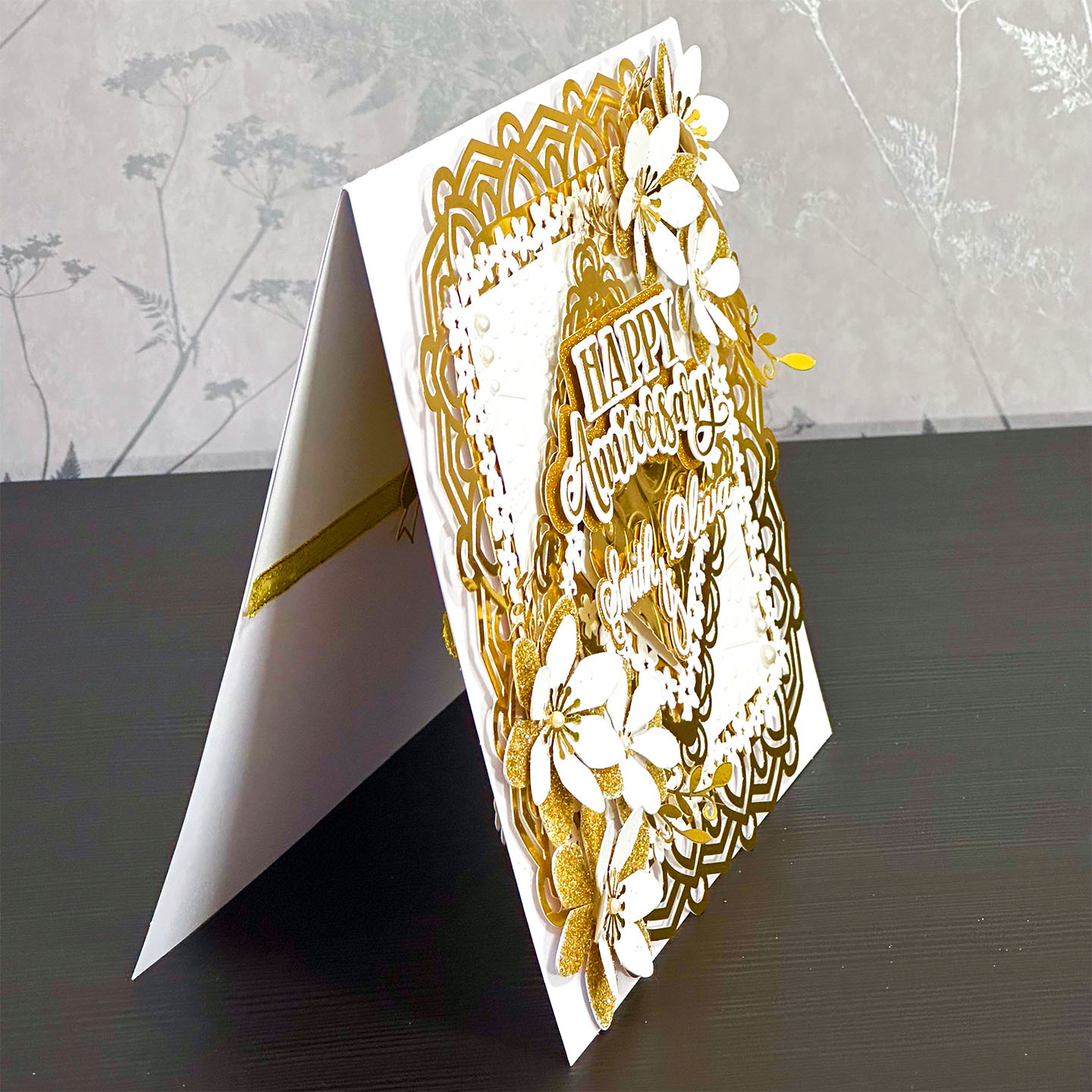 Personalised Luxury Large Size 3D Happy Anniversary Card for Couple / Husband / Wife - Image 3