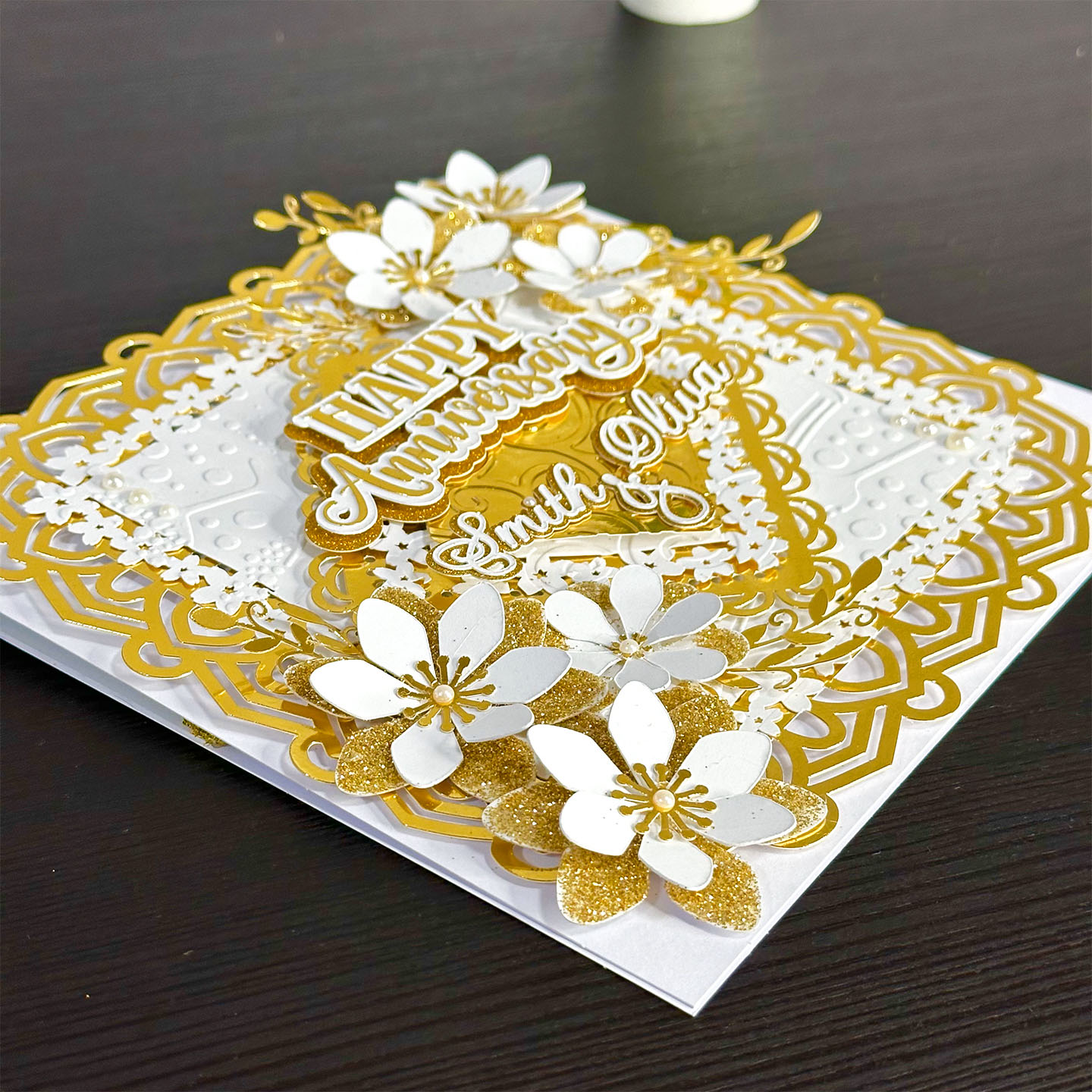 Personalised Luxury Large Size 3D Happy Anniversary Card for Couple / Husband / Wife - Image 4
