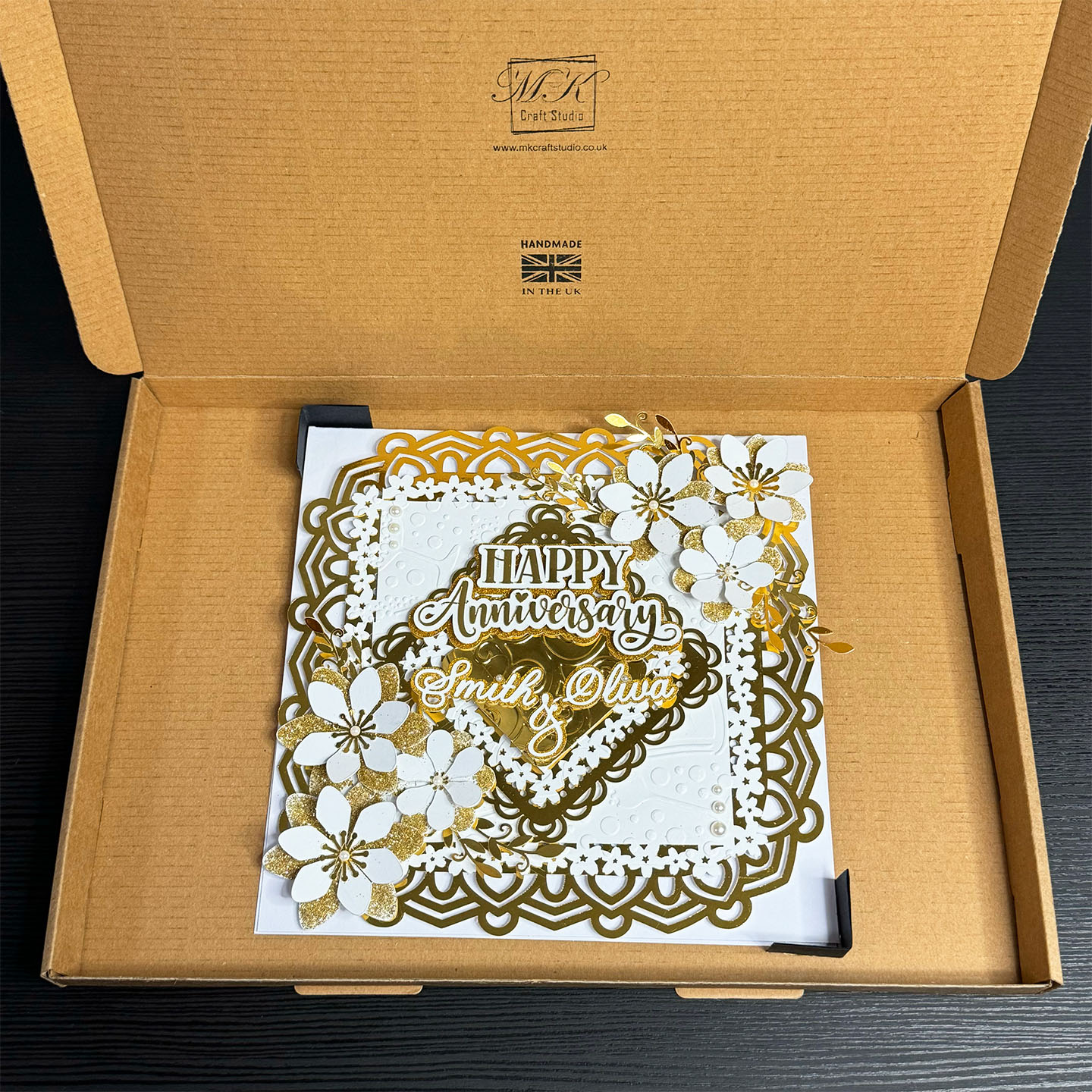 Personalised Luxury Large Size 3D Happy Anniversary Card for Couple / Husband / Wife - Image 8