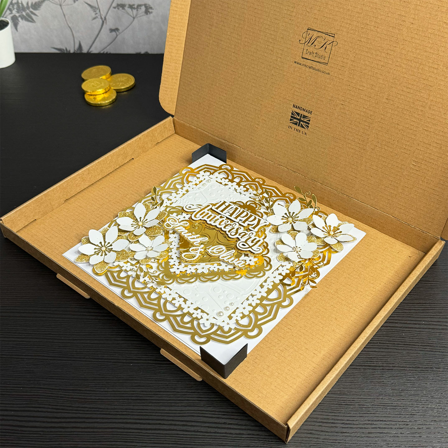 Personalised Luxury Large Size 3D Happy Anniversary Card for Couple / Husband / Wife - Image 9