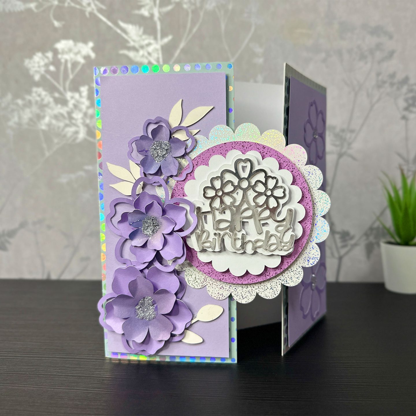 Personalised Luxury 3D Flowers Birthday Card for Her - Image 2